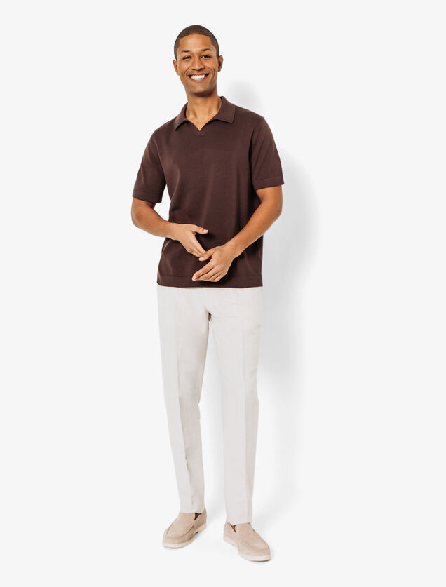 Polo en maille col resort jersey