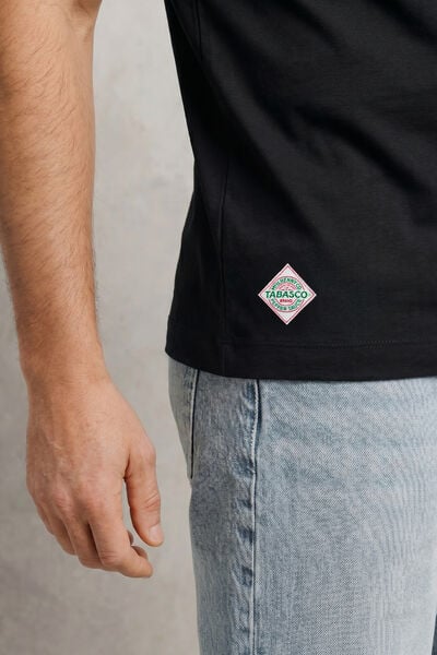 T-shirt met borstprint Tabasco-licentie