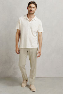 Straight fit chinobroek in 100% linnen
