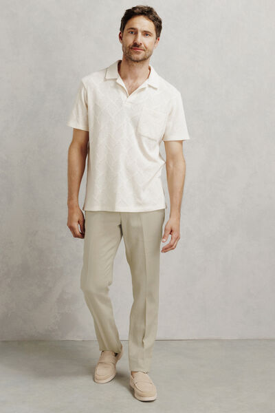 Straight fit chinobroek in 100% linnen