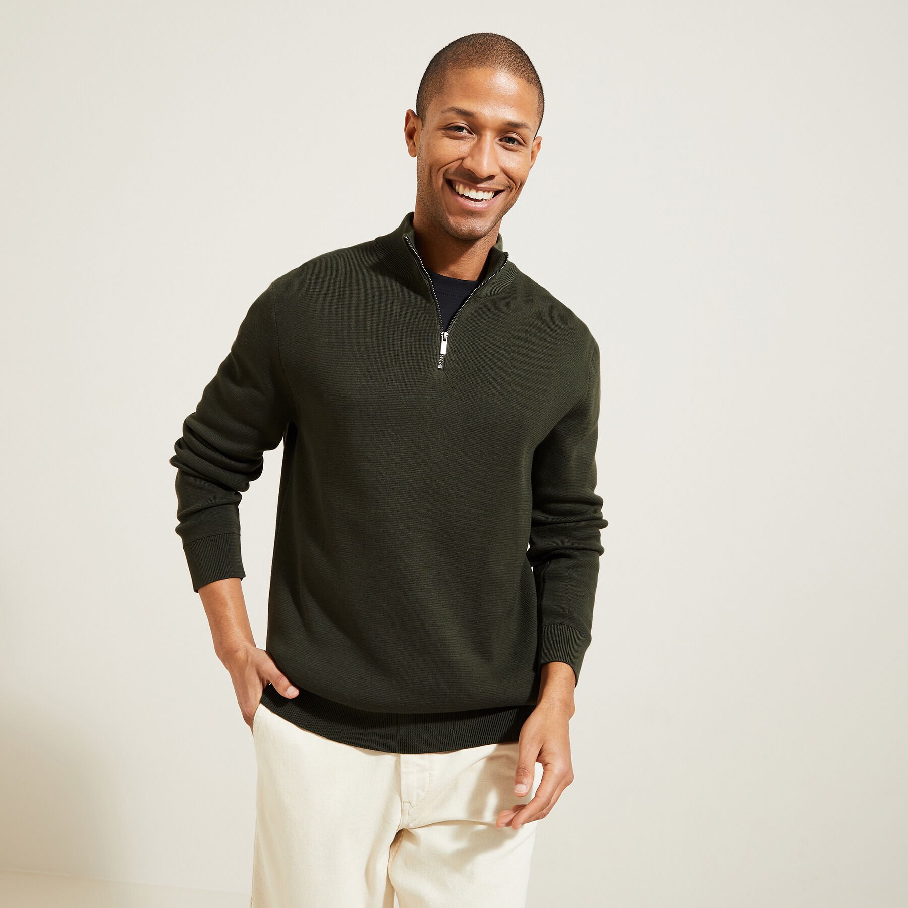 Pull camionneur homme avec col zippe Jules