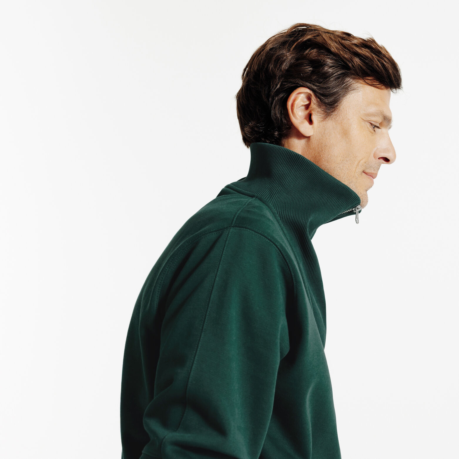 Sweater truckerskraag met rits