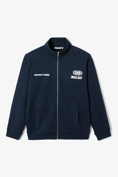 Sweat  zipp&eacute; col montant imprim&eacute;  devant dos
