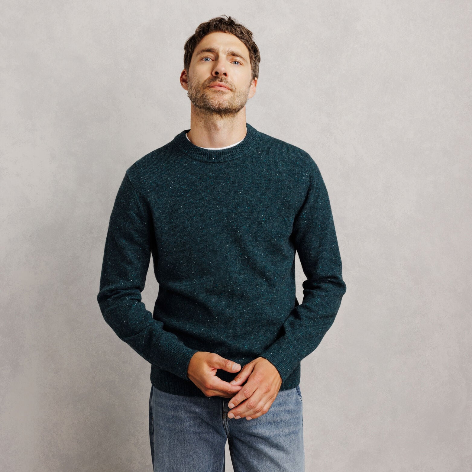 Trui met ronde hals en merino