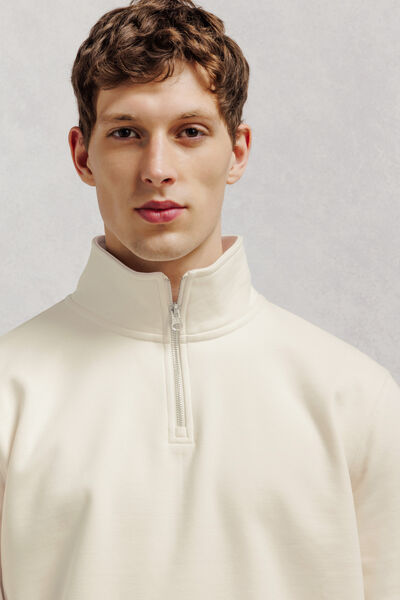 Effen sweater met ritskraag