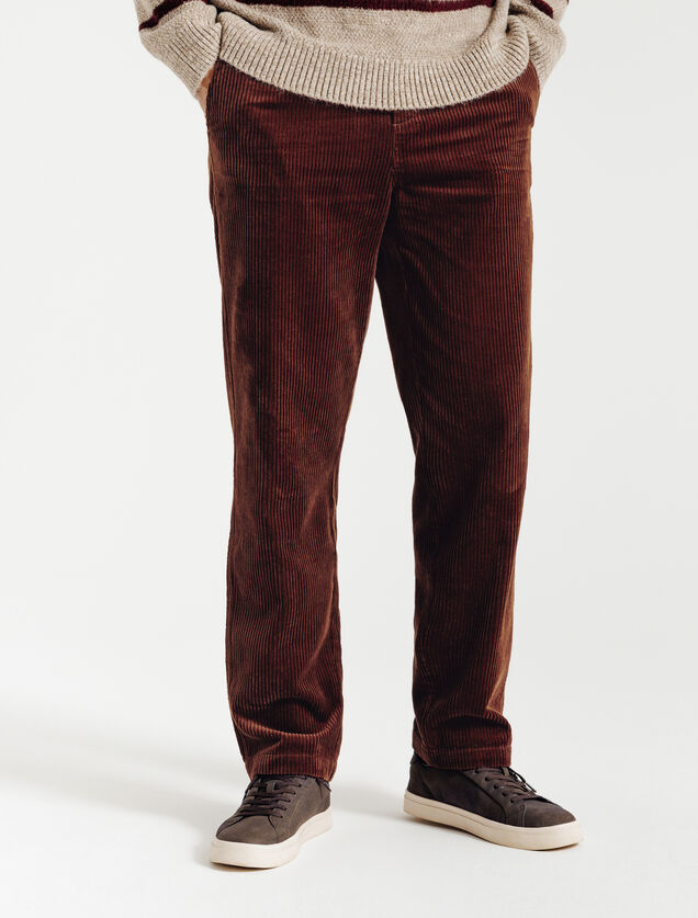 Pantalon en velours taille &eacute;lastiqu&eacute;e