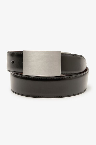 Coffret ceinture en cuir r&eacute;versible