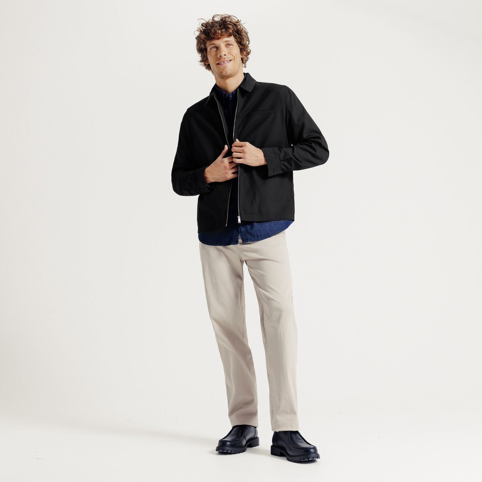 Veste col chemise zipp&eacute;e