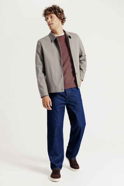 Pull col rond jeux de points fantaisie