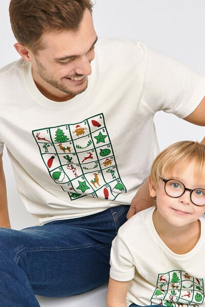 Ensemble Mini moi t-shirt de Noël - Ecru