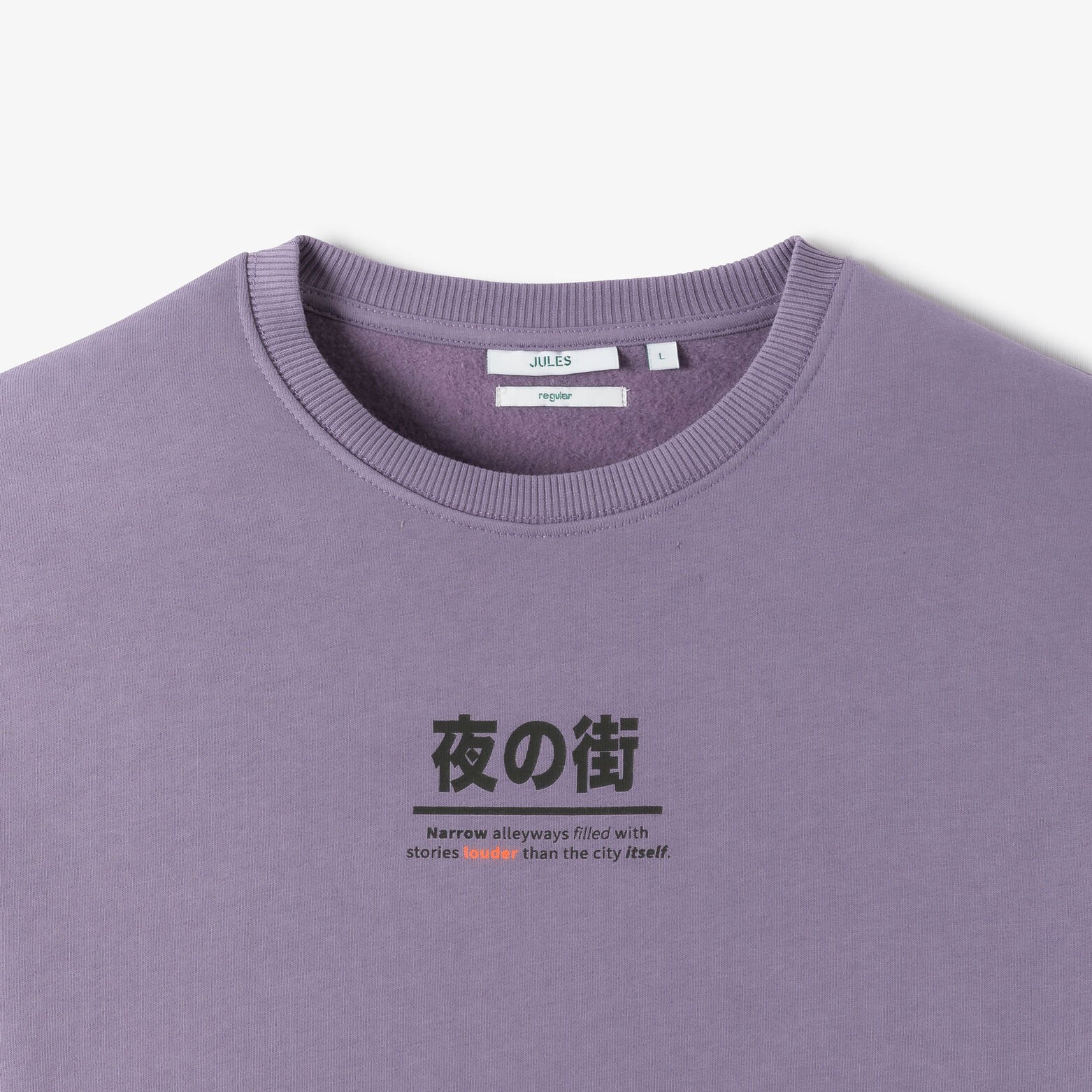 Sweat col rond imprim&eacute; japonais devant dos