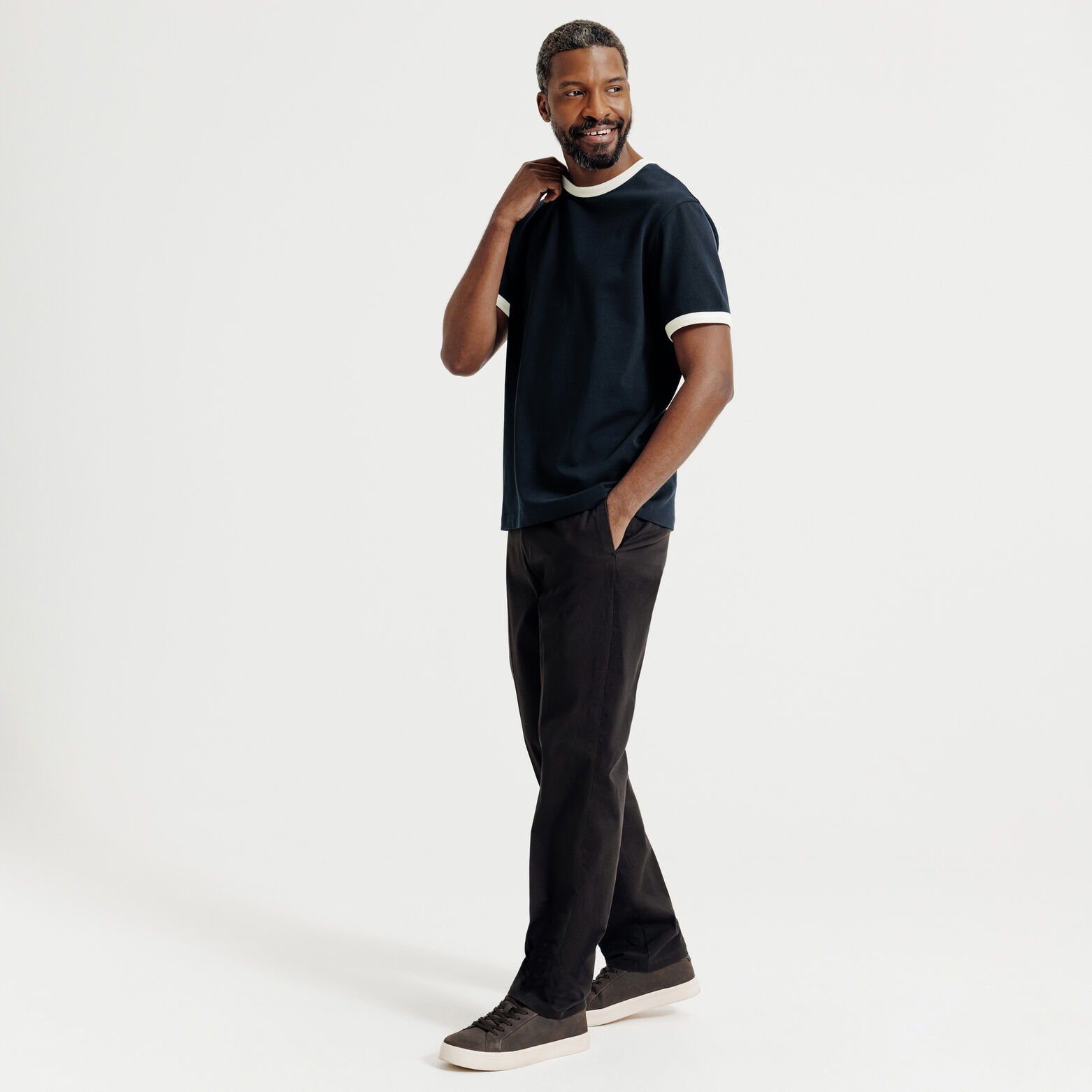 T-shirt met contrasterend borduursel