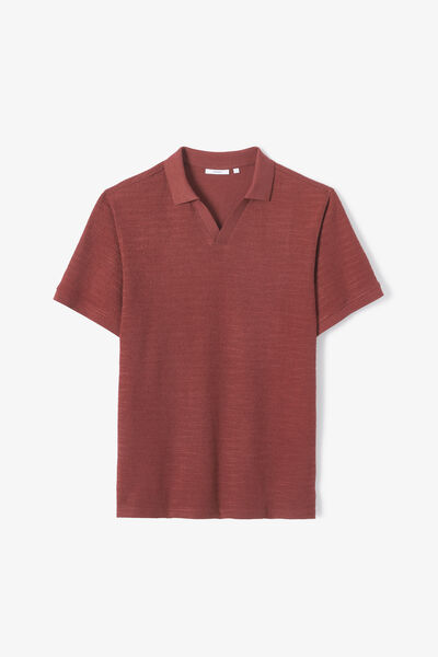 Polo korte mouwen met resortkraag in textuurstof