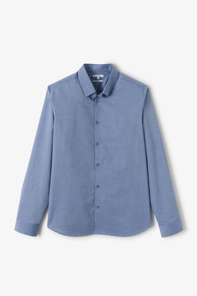 Makkelijk te strijken effen slim fit hemd