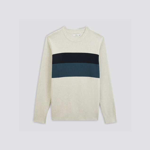 Pull à col rond colorblock