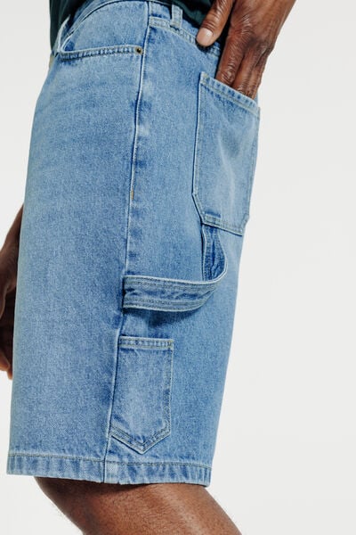 Baggy denim bermuda