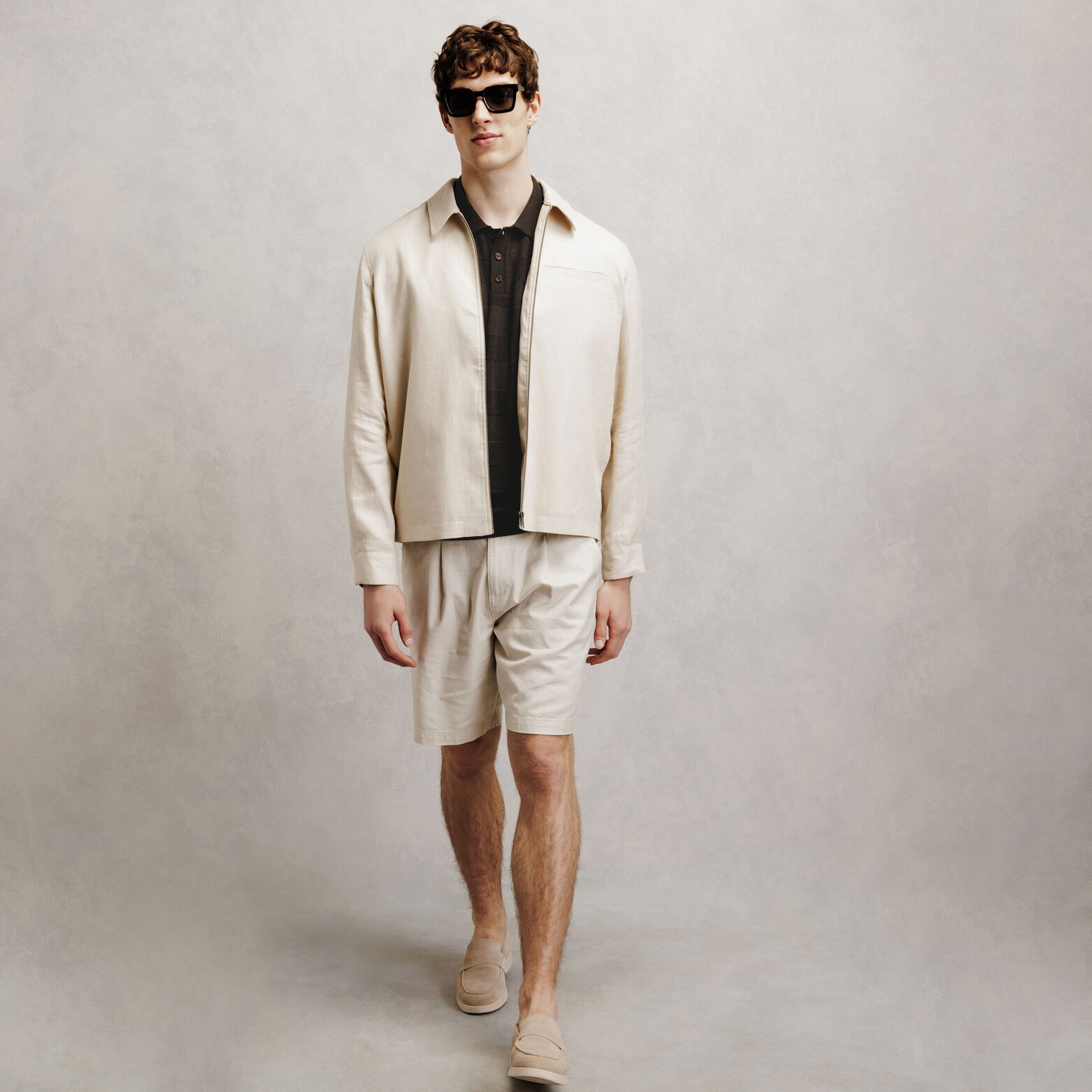 Polo en maille point damier