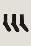 Set van 3 paar effen sokken, biokatoen