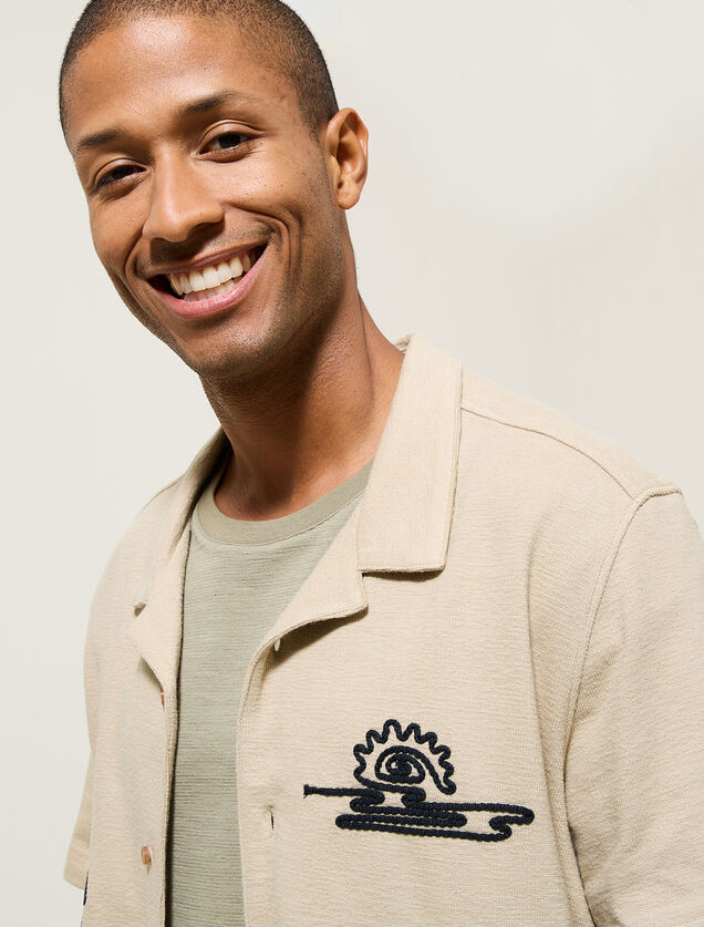 Chemisette en coton broderie corde