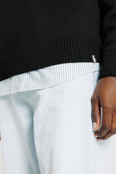 Pull laine col rond Made In France