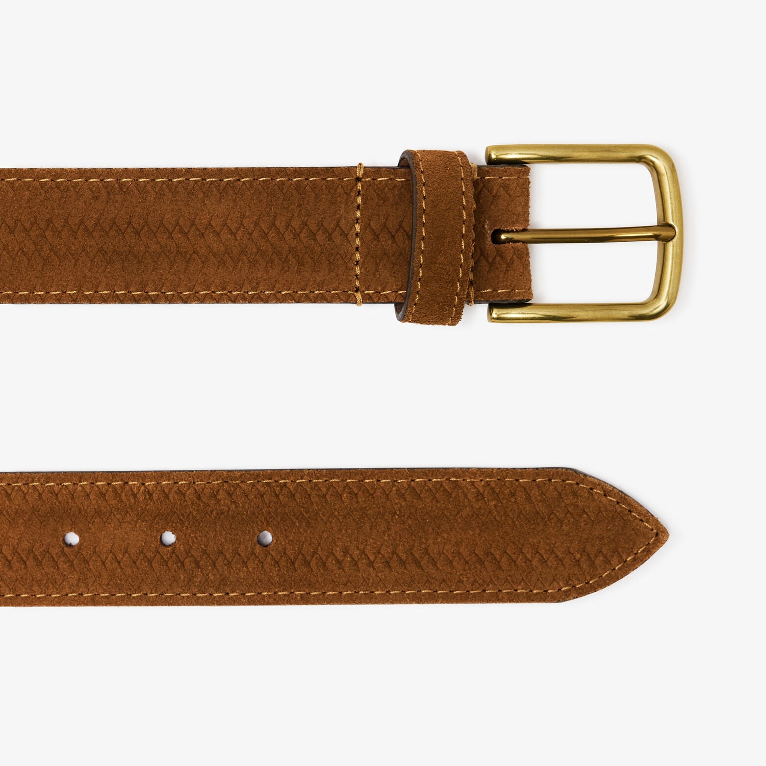 Ceinture cuir su&eacute;d&eacute; emboss&eacute;e