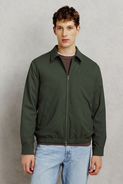 Veste zipp&eacute;e col chemise