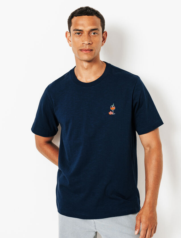 T-shirt in katoen met borduursel