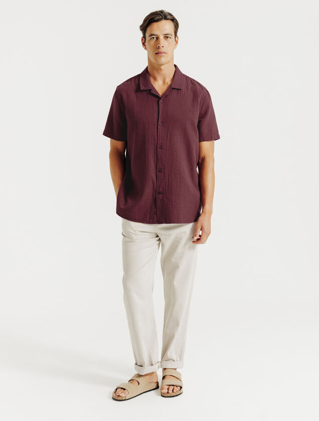 Chemisette en gaze de coton col requin