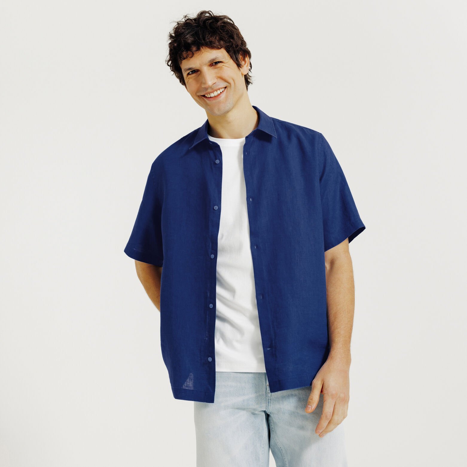 Chemisette en coton lin unie