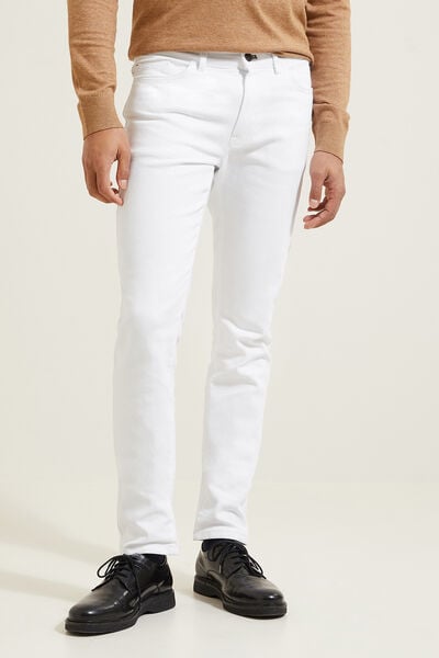 Pantalon slim cinq poches Blanc