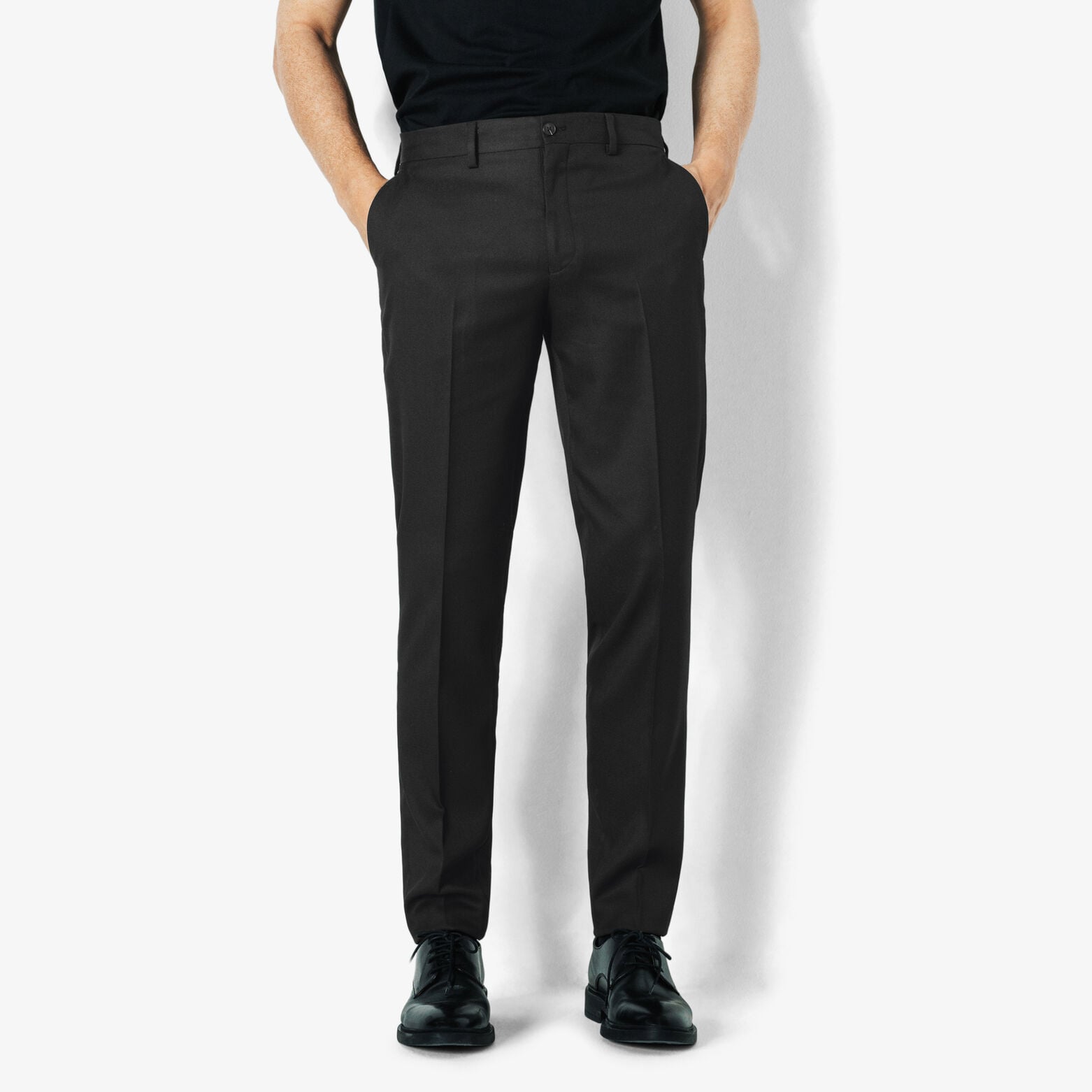 Slim fit effen kostuumbroek  