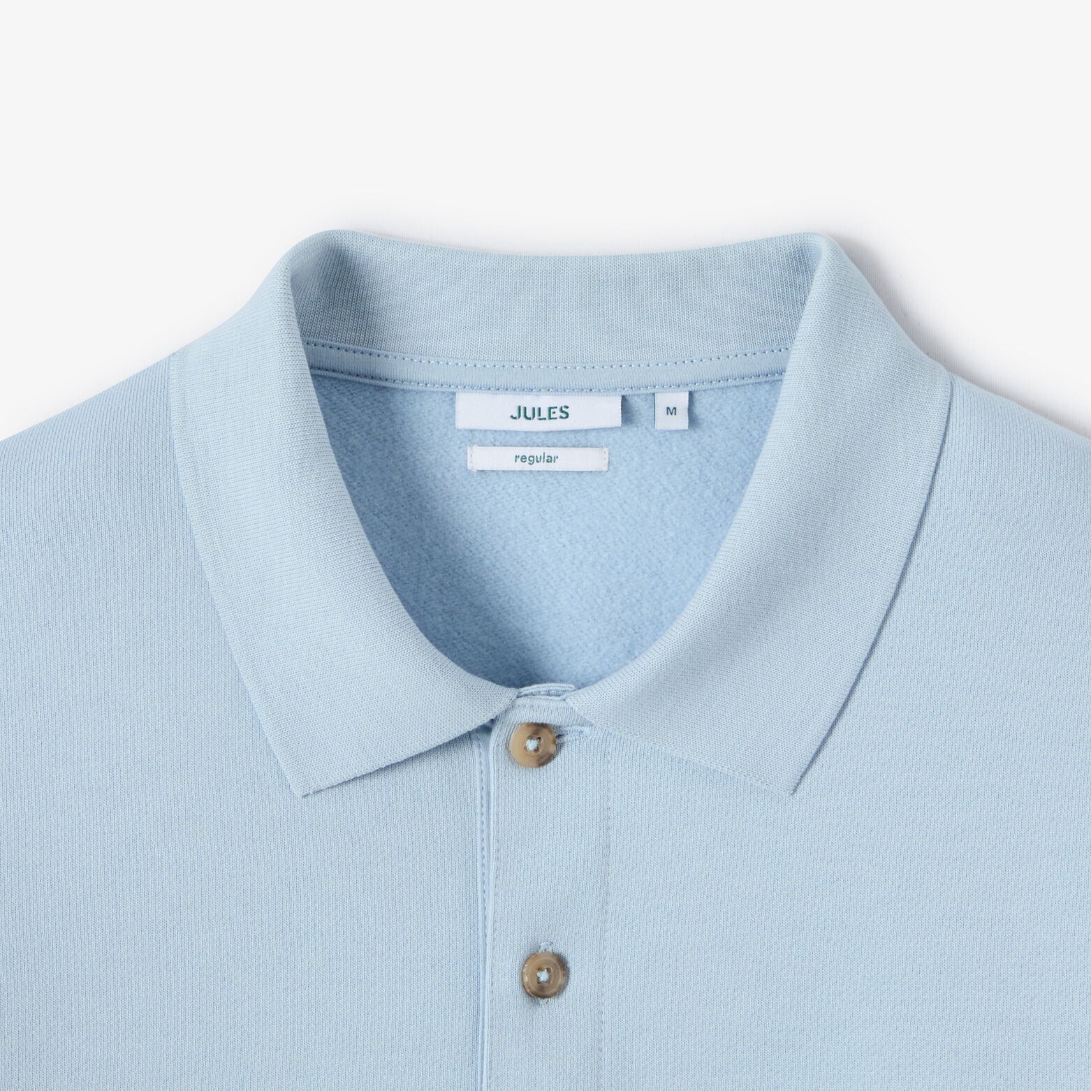 Sweat col polo boutonn&eacute; molleton uni