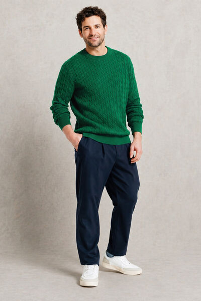 Pull col rond torsad&eacute;