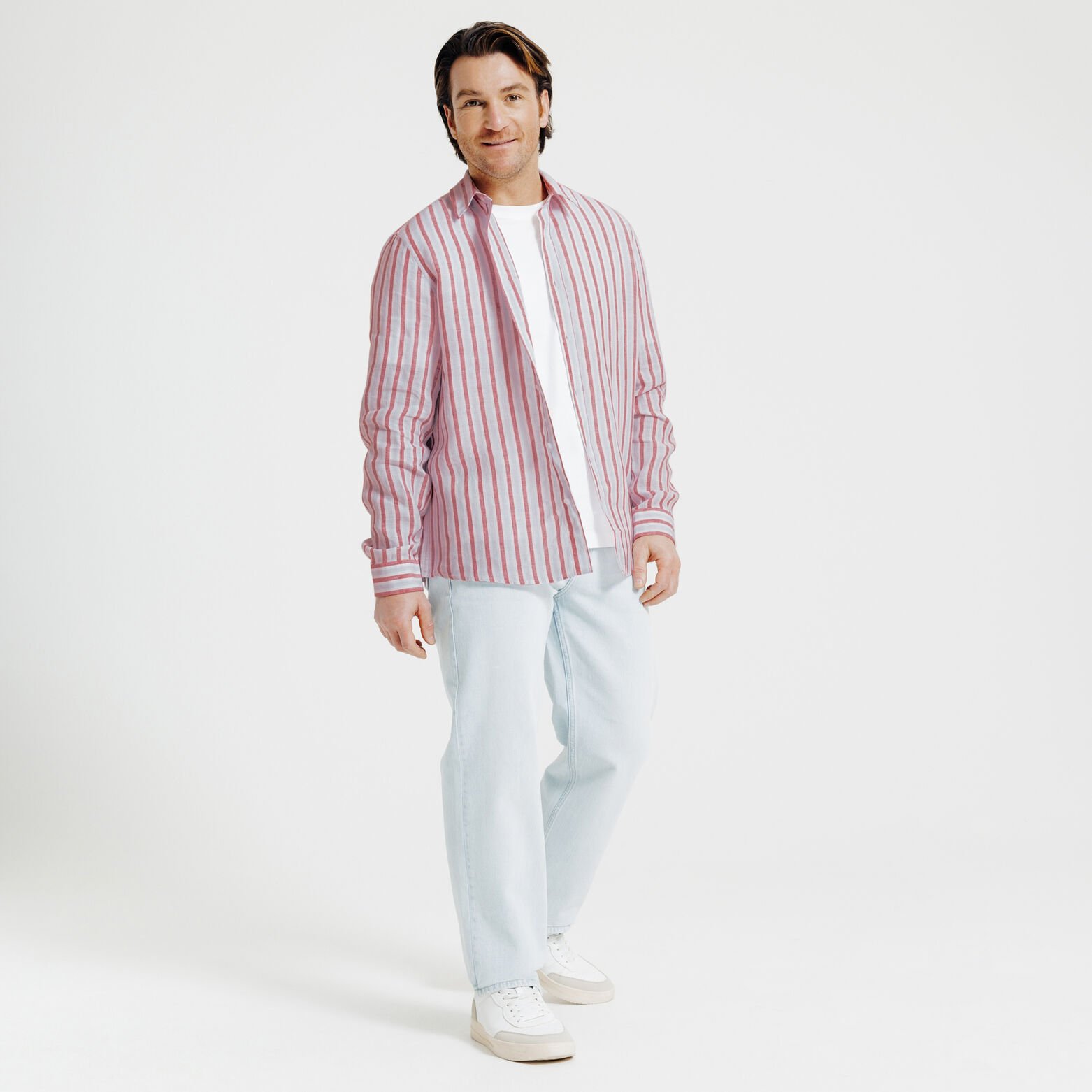 Gestreept hemd in linnen