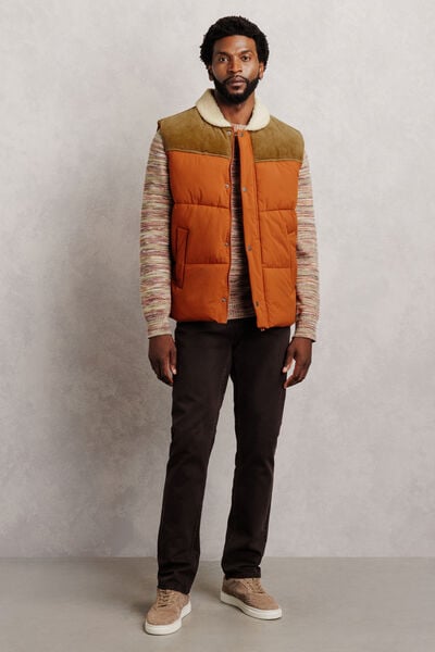 Doudoune sans manches col en sherpa