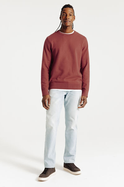 Pull col rond jeux de points fantaisie