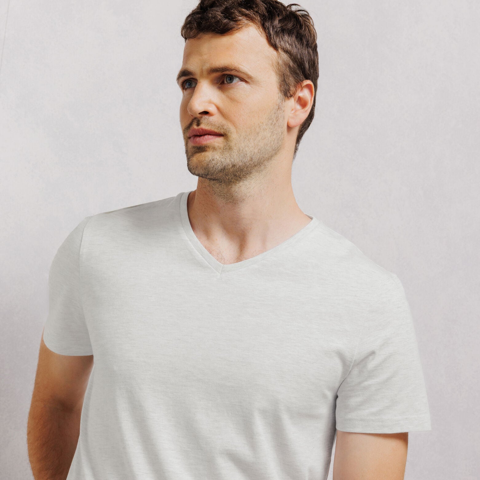 Tee shirt col V en coton