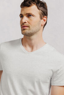 Tee shirt col V en coton