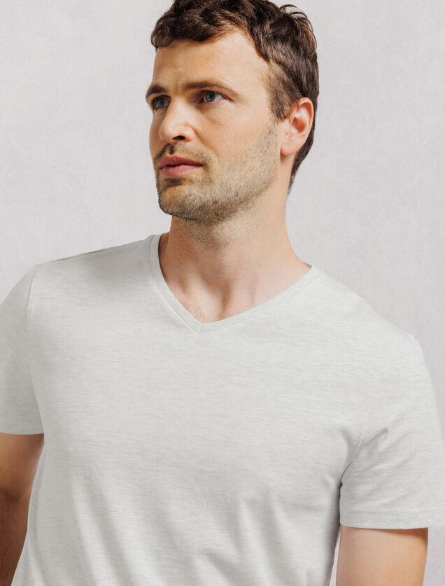 Tee shirt col V en coton