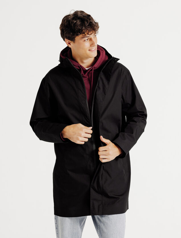 Parka longue waterproof &agrave; capuche