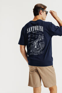 Tee shirt imprimé devant dos paysage
