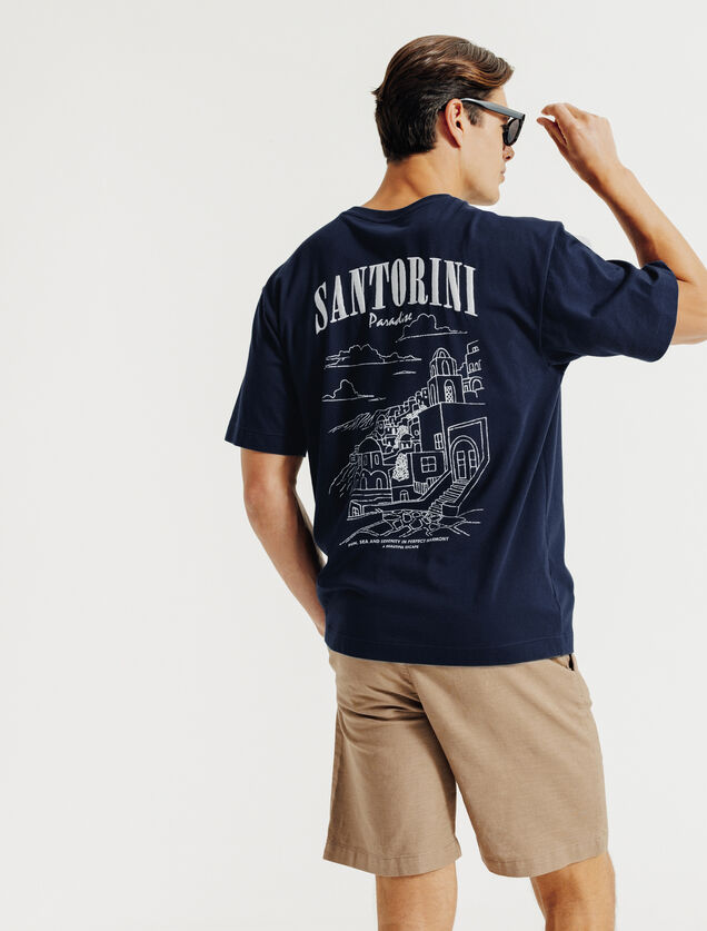 Tee shirt imprimé devant dos paysage