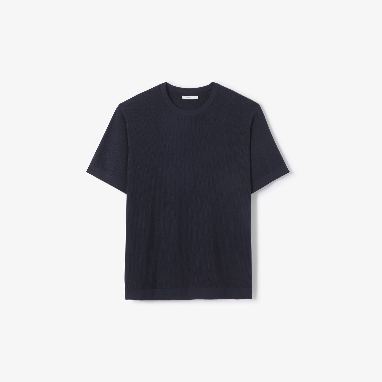 Trui ronde hals korte mouwen in stekenpatroon