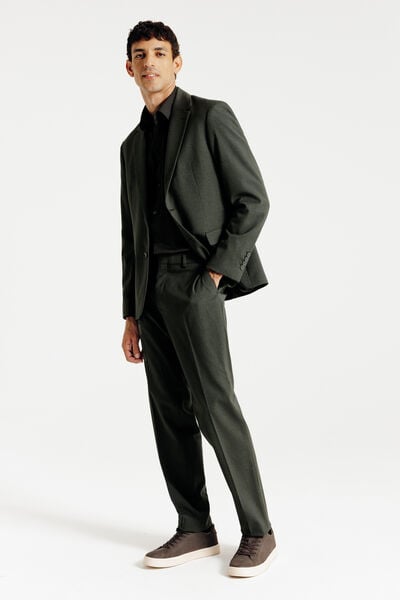 Costume 2 pièces flanelle confort - Vert kaki