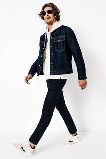 Pantalon droit m&eacute;lange coton lin