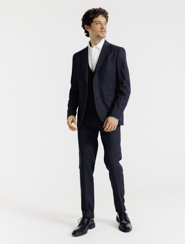 Slim effen kostuumgilet