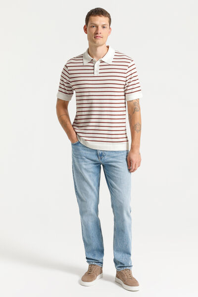 Polo en maille rayures
