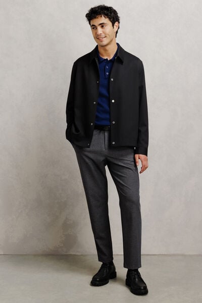 Pull col polo boutonn&eacute; 100% m&eacute;rinos