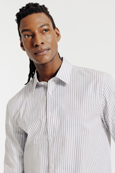 Chemise regular ray&eacute;e en coton