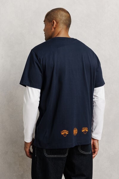 T-shirt met print New York Knicks NBA-licentie